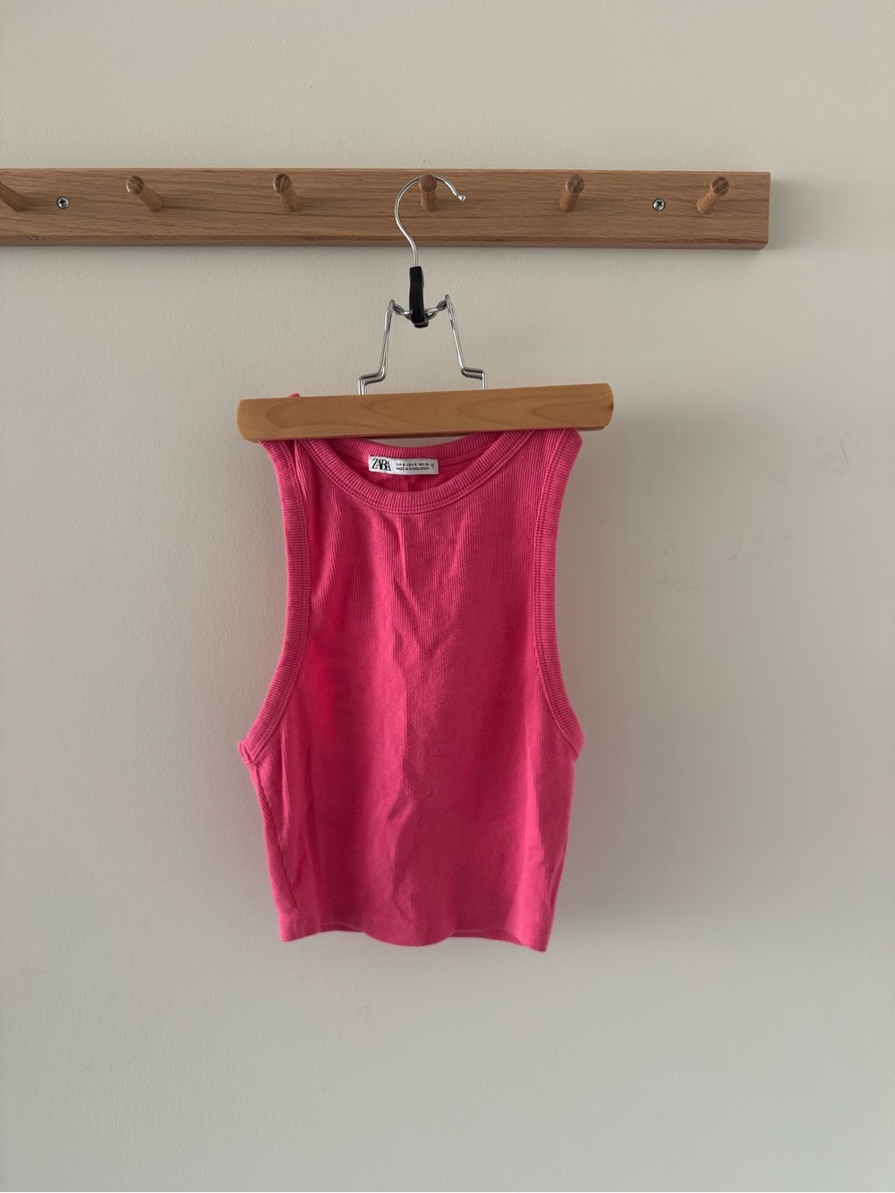 Zara Hot Pink Ribbed Tank Top